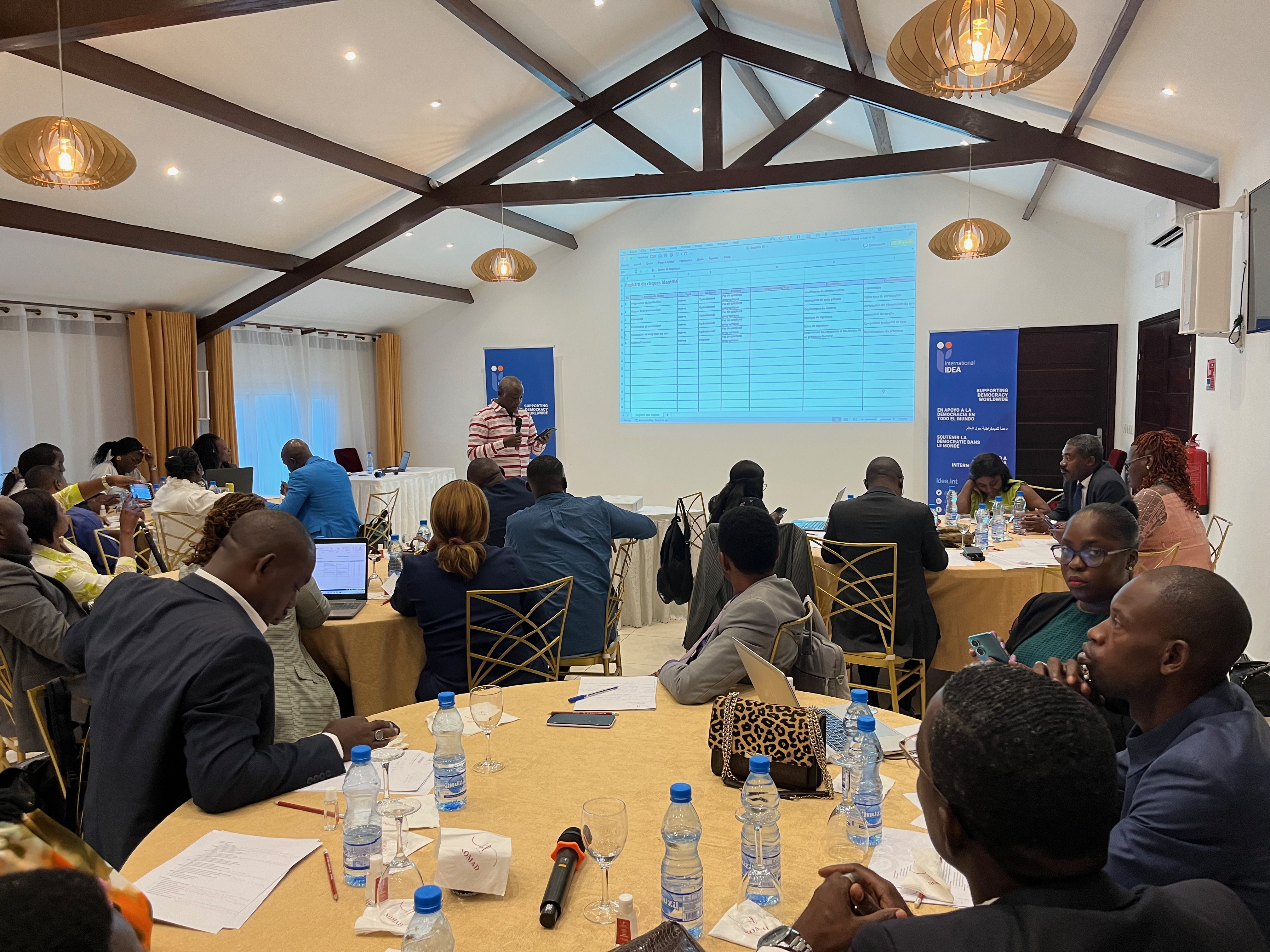 Participants at a workshop in Gabon aimed at identifying electoral risks ahead of the 16 November 2024 referendum. Credit: International IDEA